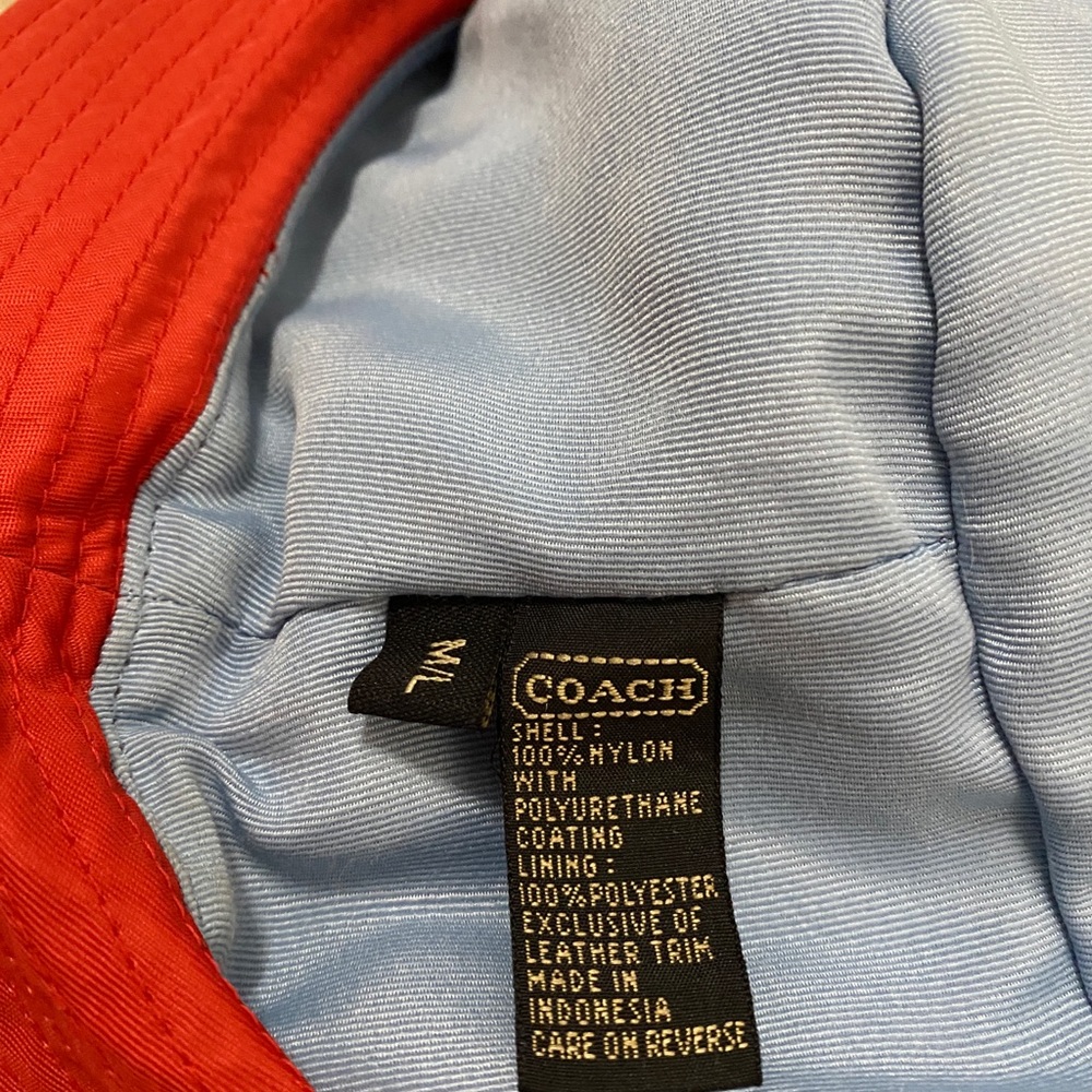 Coach Bucket Hat w Tan Leather Trim - Picture 5 of 7
